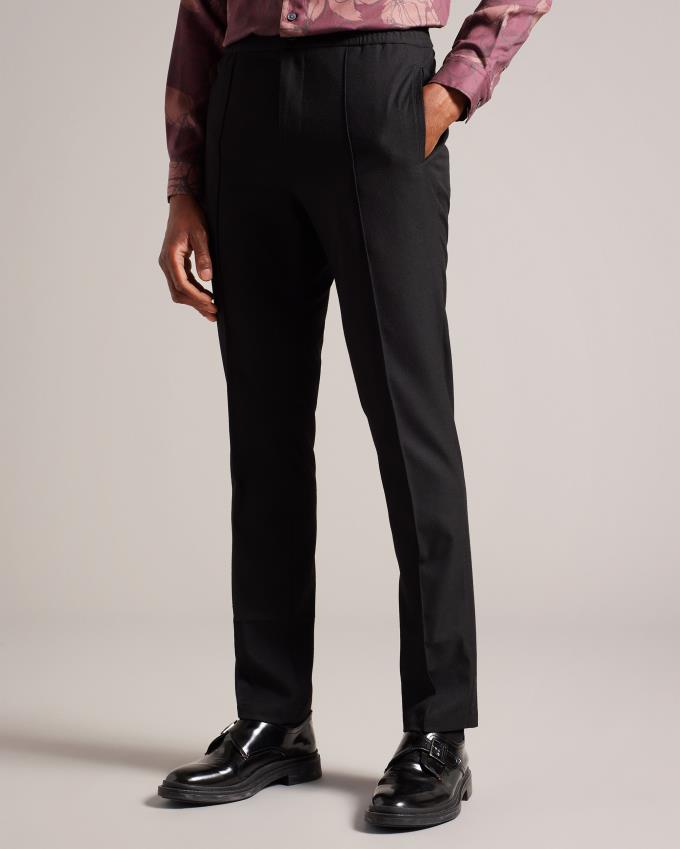 Pantalon Ted Baker Slim Fit With Drawcord Waist Noir Homme | LJJ-96229412